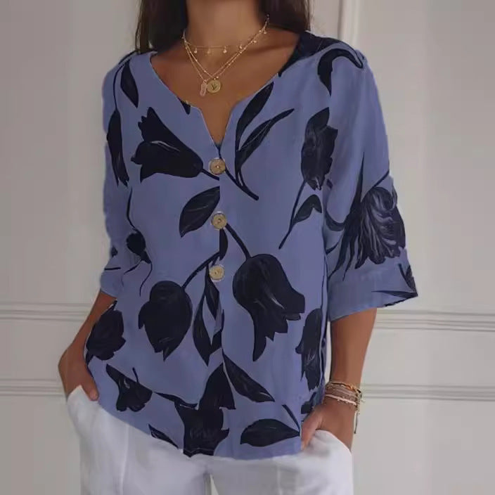 Liliane | Elegant Floral Blouse