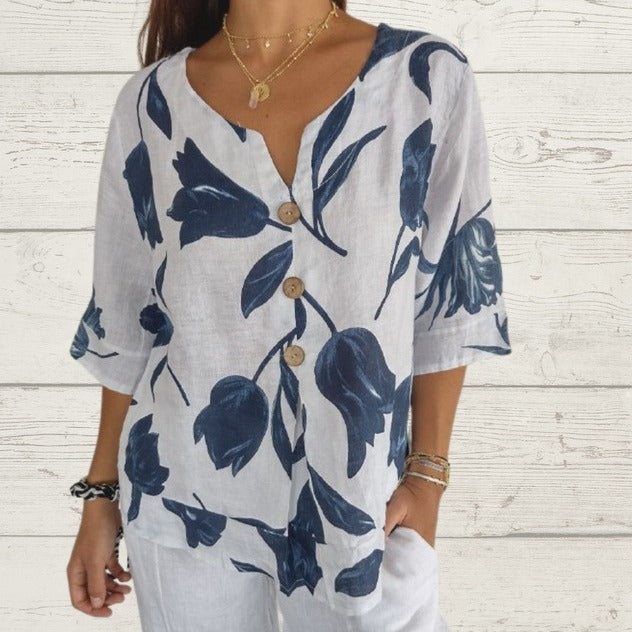 Liliane | Elegant Floral Blouse